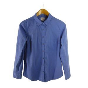 J Crew Haberdashery Womens Small Periwinkle Blue Shirt LS Cotton Classic Preppy